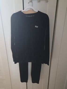 DKNY  Sport Black Logo Crewneck Jogger Set